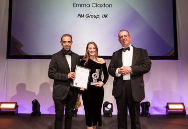 Emma Claxton receiving her Young Industrialist Award