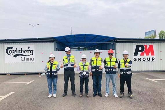 safety team on site at Carlsberg Brewery, Yibin, Sichuan, China.